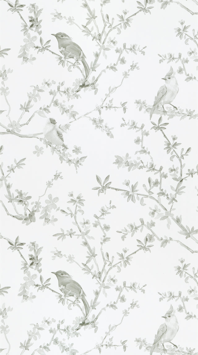 Papier peint intissé FAUSTINE coloris vert de gris