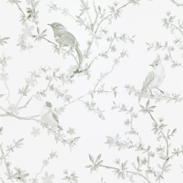 Papier peint intissé FAUSTINE coloris vert de gris