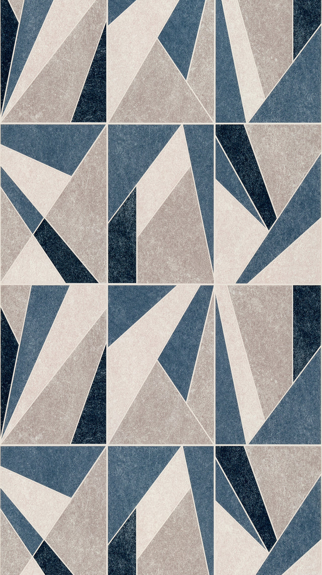 4MURS Papier peint intissé DAVENPORT coloris bleu grisé