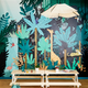 4MURS Papier peint panoramique XL Fun jungle Multicolore Satiné