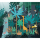 4MURS Papier peint panoramique XL Fun jungle Multicolore Satiné