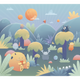 4MURS Papier peint panoramique XL Monster paradise Multicolore Satiné