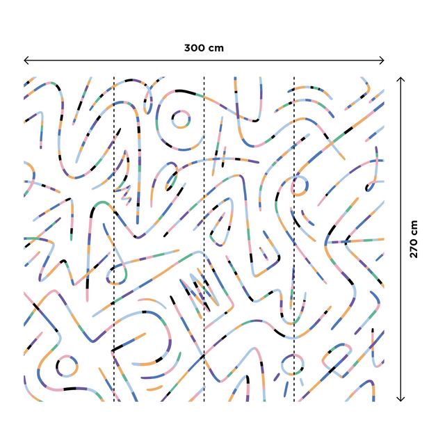 4MURS Papier peint panoramique XL COLOR LINES 300 x 270 cm