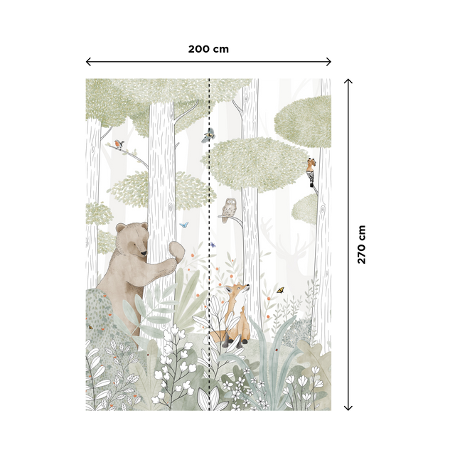 Papier peint panoramique L CALM FOREST SMALL LIFE 200 x 270 cm