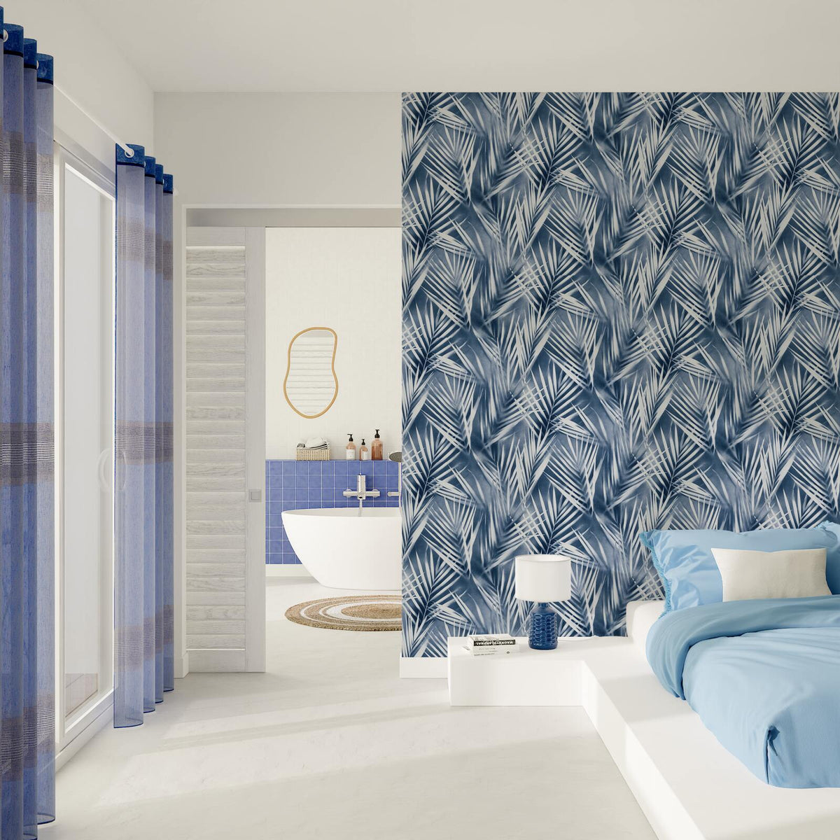 Papier peint intissé Amara Bleu marine