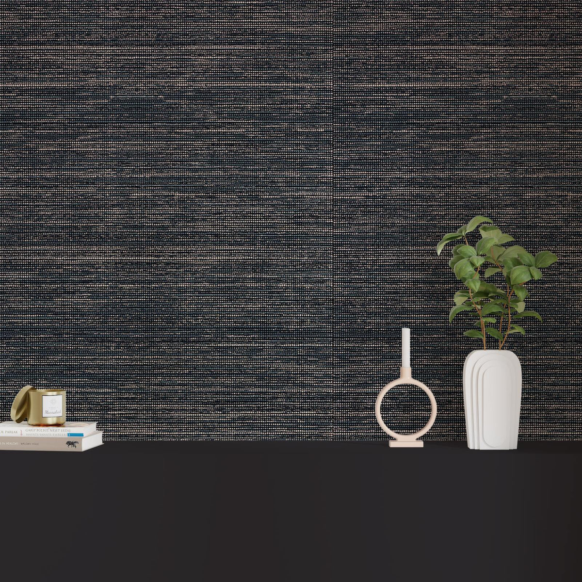 Papier peint intissé Khan Anthracite Trame