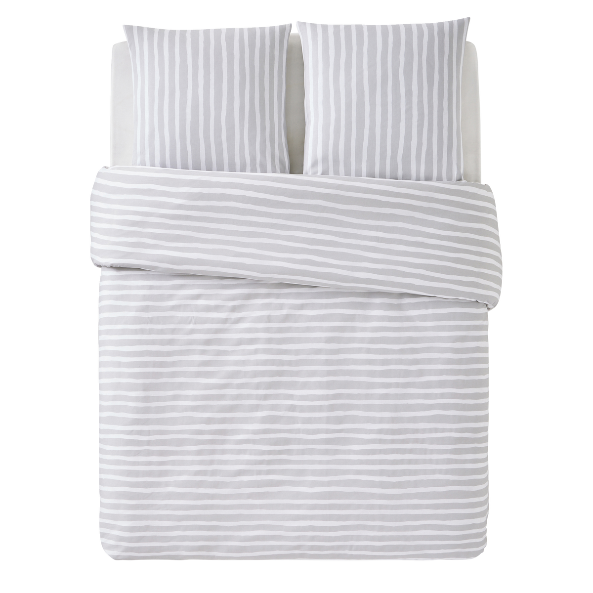 4MURS Parure de lit en toile de coton Brush stripes Gris