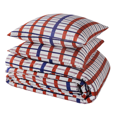 4MURS Parure de lit en toile de coton Cassan Rouge