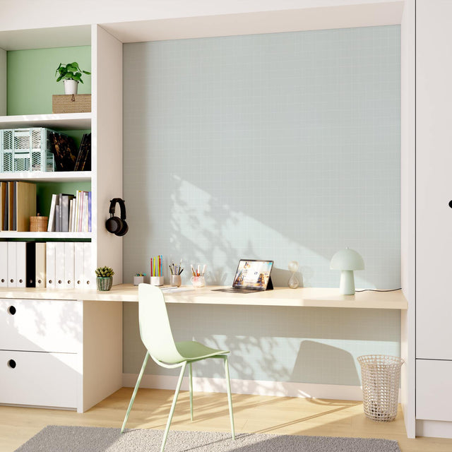 4MURS Papier peint intissé CARO coloris vert d'eau