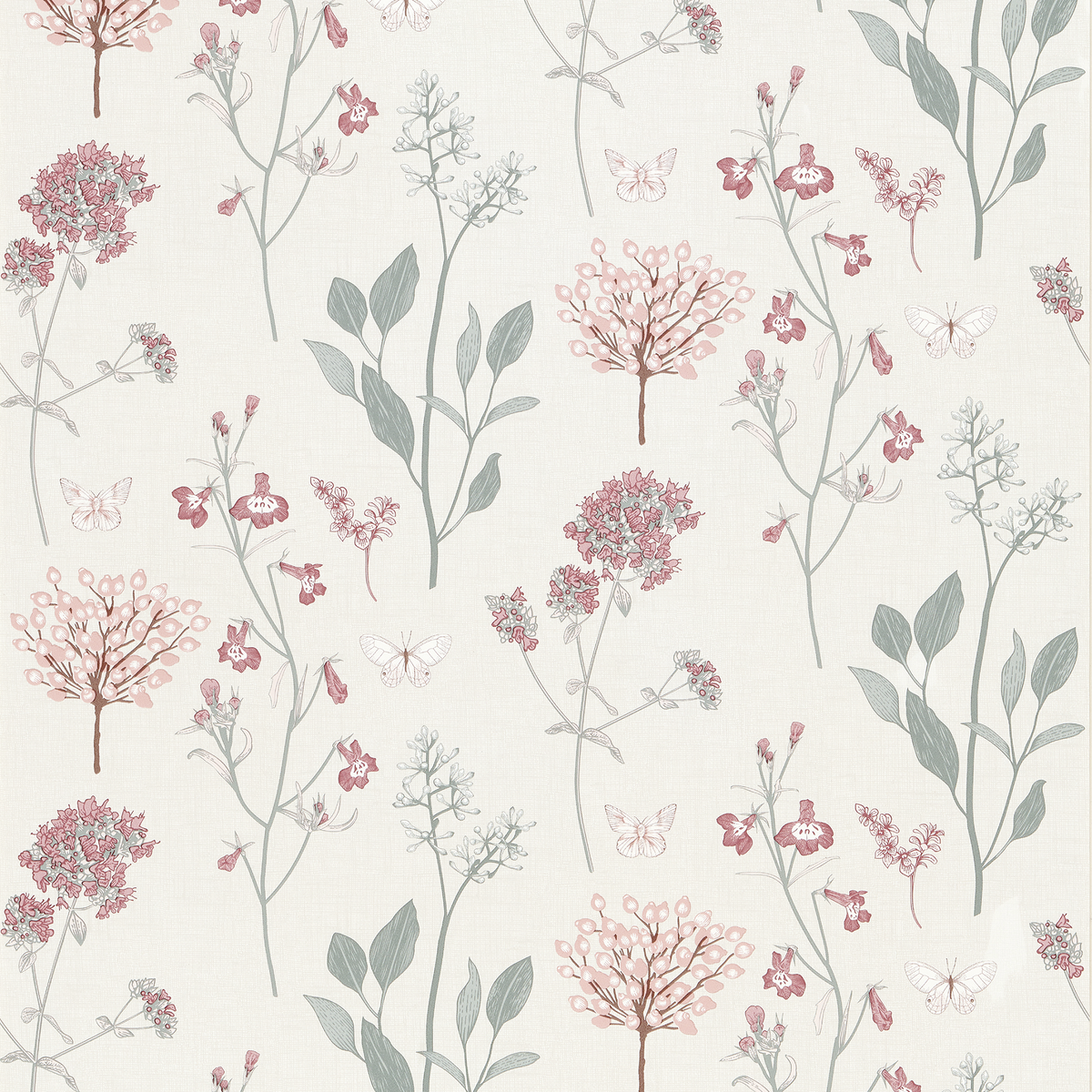 Papier peint intissé Louise Vert de gris