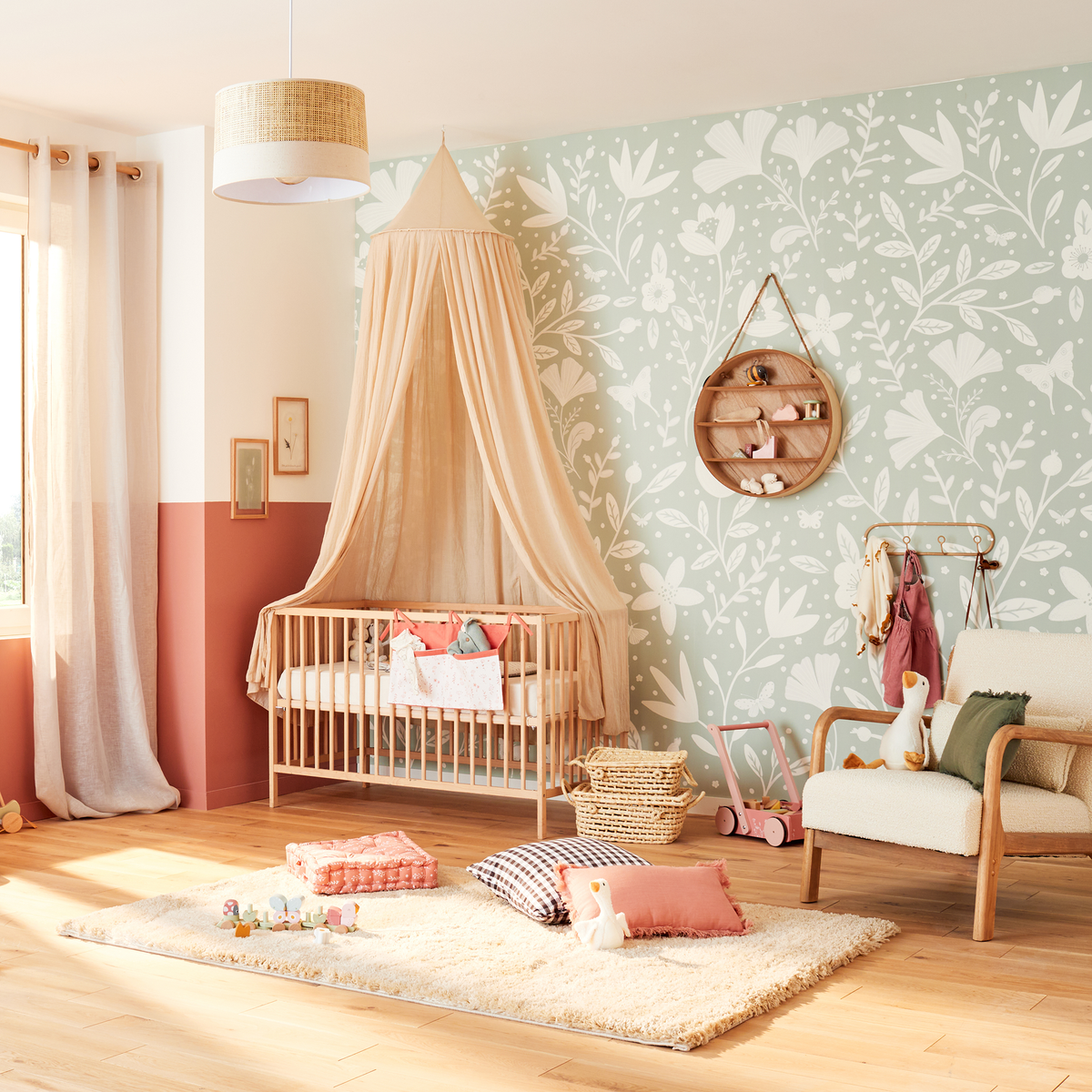 4MURS Papier peint panoramique L Inaya Vert de gris