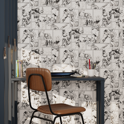 Papier peint intissé Marvel bd Blanc