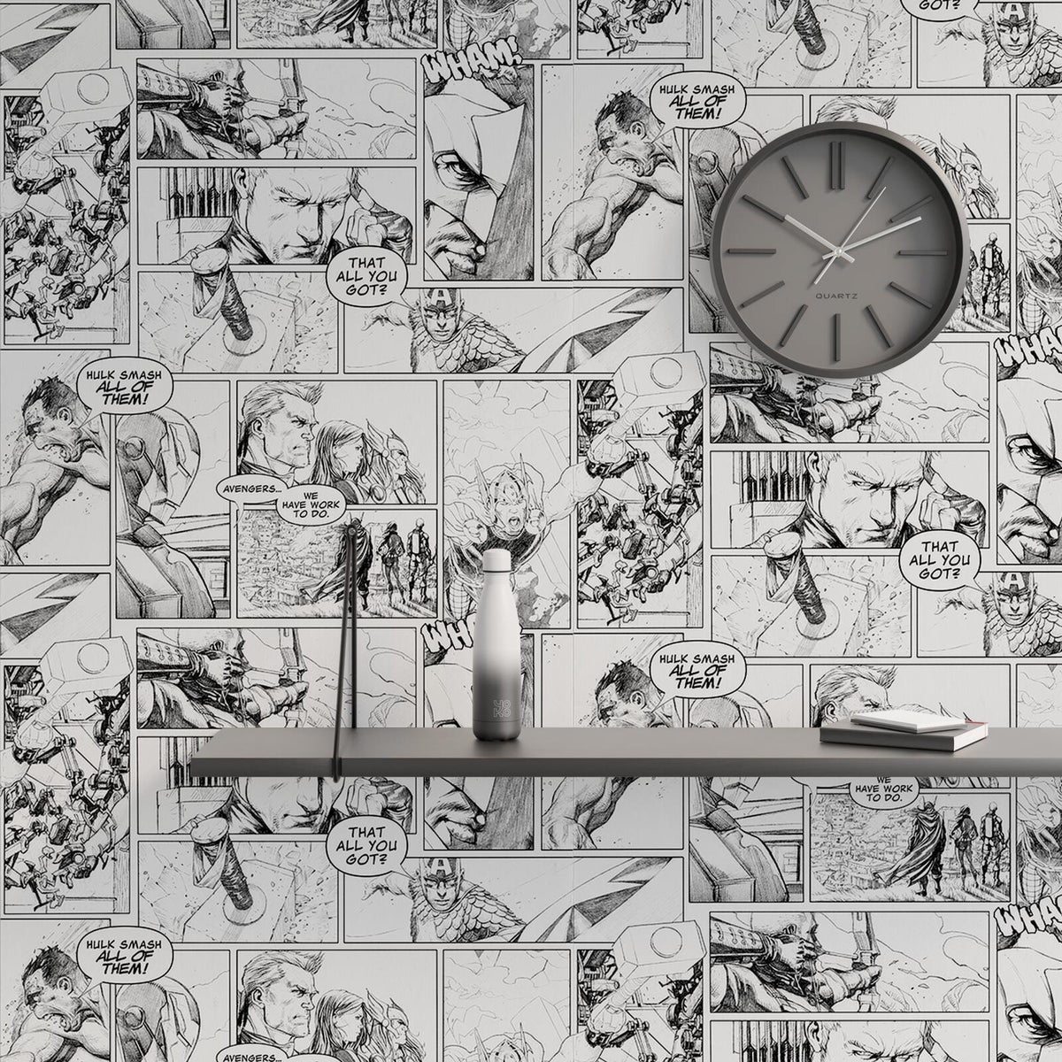 Papier peint intissé Marvel bd Blanc