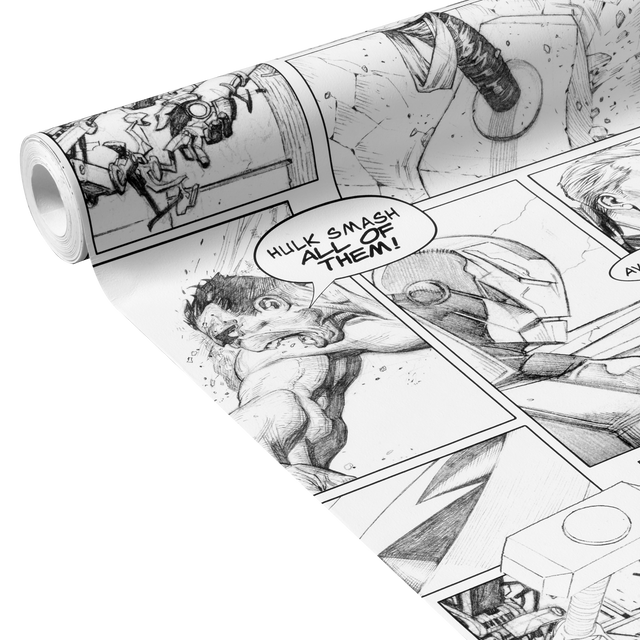 Papier peint intissé MARVEL BD coloris blanc