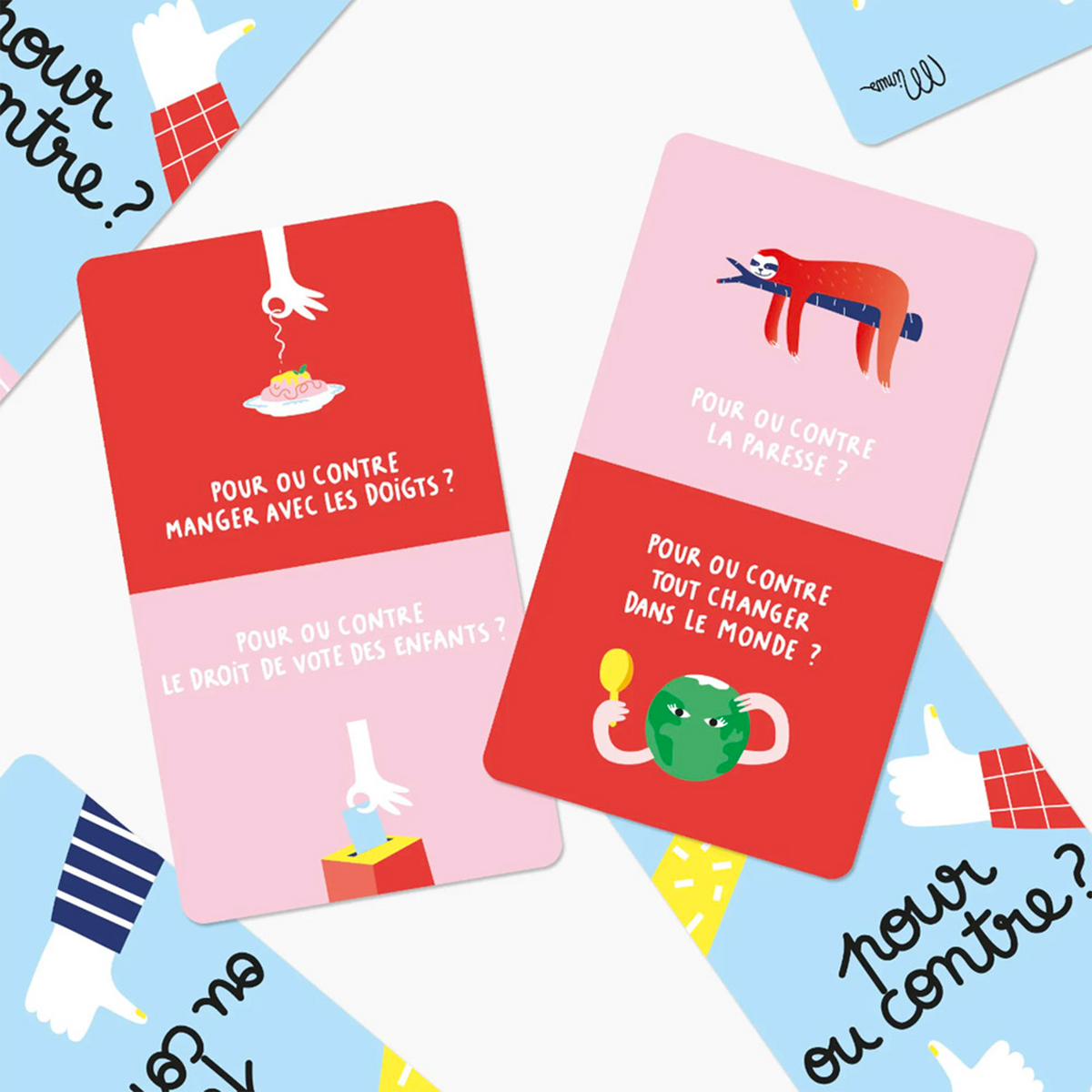 MINUS Jeu de discussion Pour ou contre Bleu