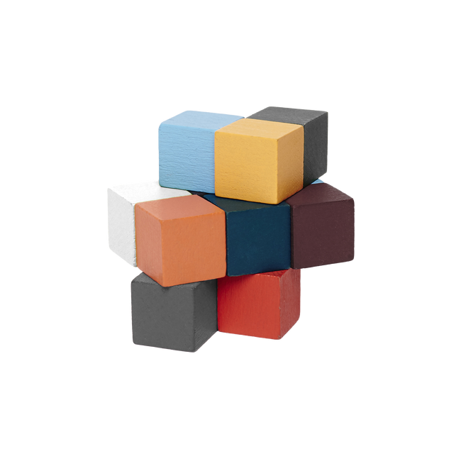 Kikkerland Casse-tête en bois CASSE TÊTE COLORÉ 3D