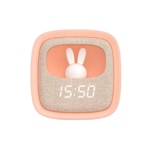 Réveil MOB BILLY CLOCK VEILLEUSE LAPIN rose hauteur 15 cm
