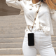 CASYX Cordon de téléphone Universel perles imperiales Beige