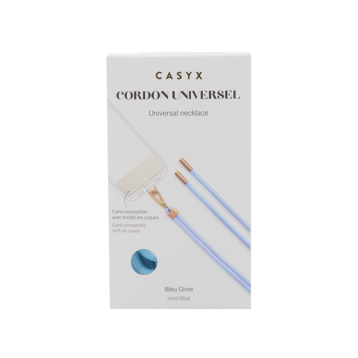 CASYX Cordon de téléphone Universel givre Bleu
