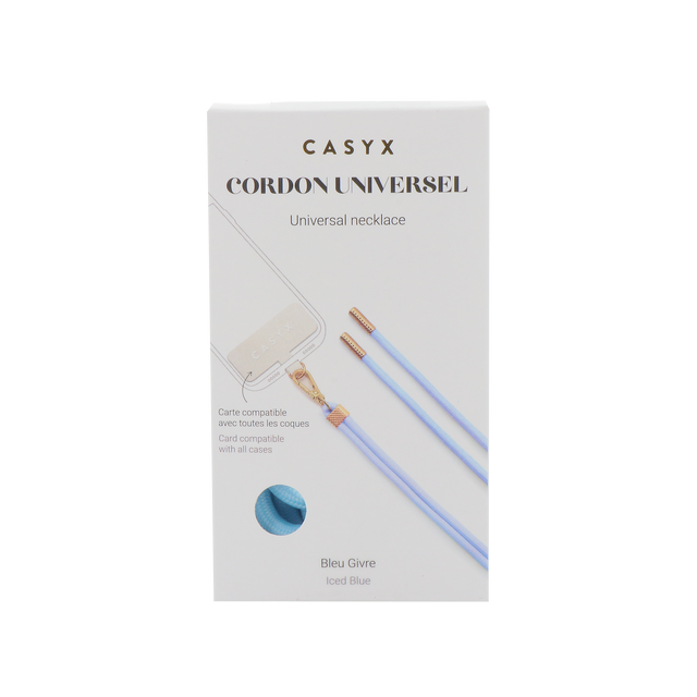 CASYX Cordon de téléphone UNIVERSEL GIVRE coloris bleu