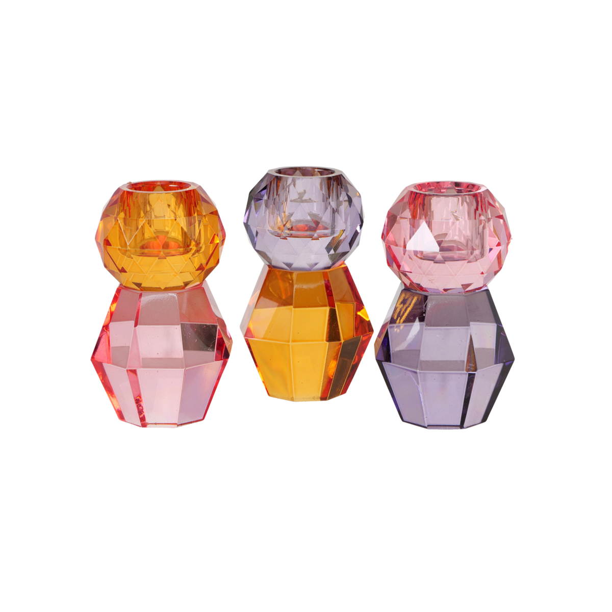 Bougeoir Kolloni Orange, violet, rose