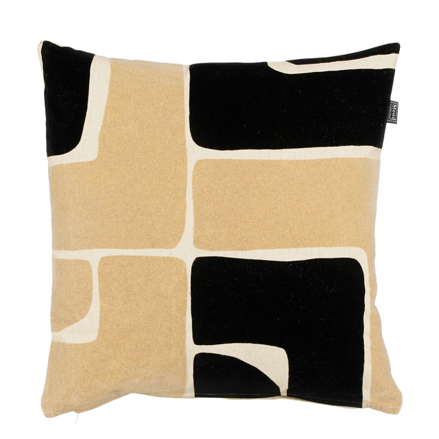 Coussin KUBU coloris noir/beige 50 x 50 cm