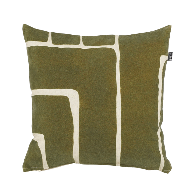 Coussin KIBY coloris vert/beige 50 x 50 cm