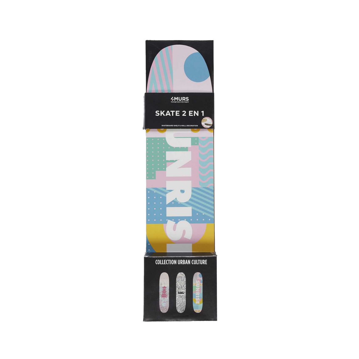 4MURS Etagère Sunrise skate Bleu et jaune