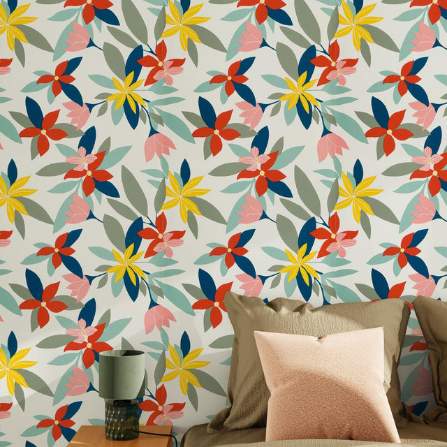 4MURS Papier peint intissé FLORYA coloris multicolore