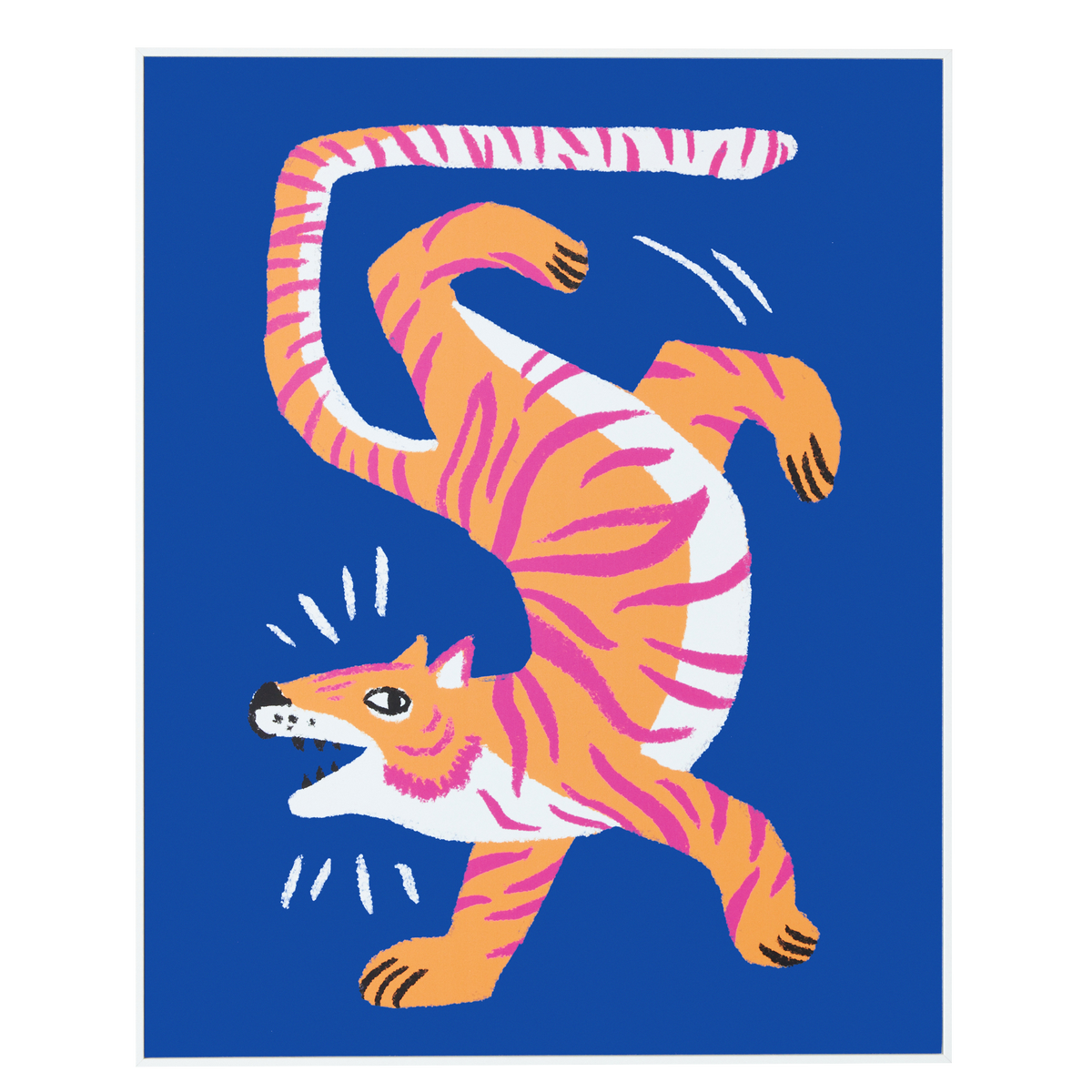 4MURS Tableau Happy tiger Bleu et orange