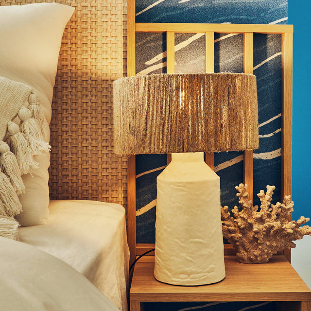 Lampe à poser AKKAD coloris blanc 34 x 15 cm