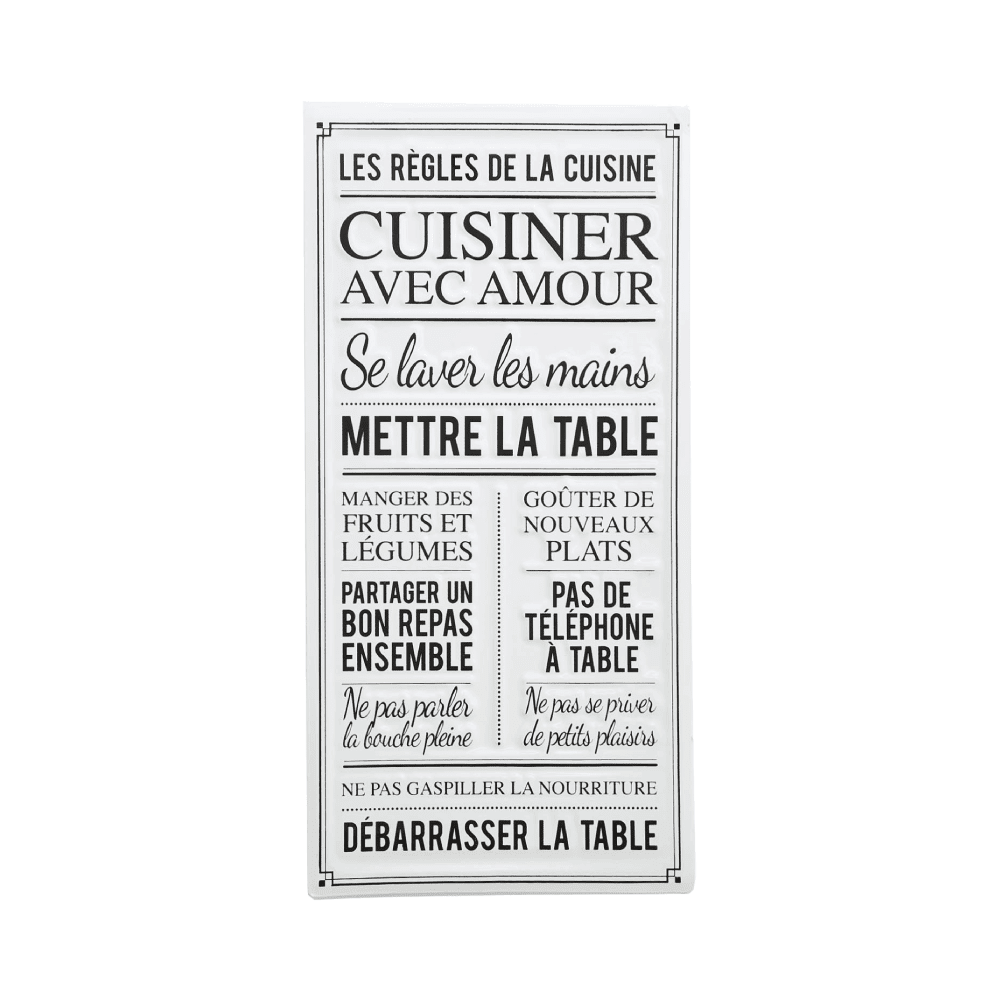 Plaque murale en métal Cuisine avec amour Blanc
