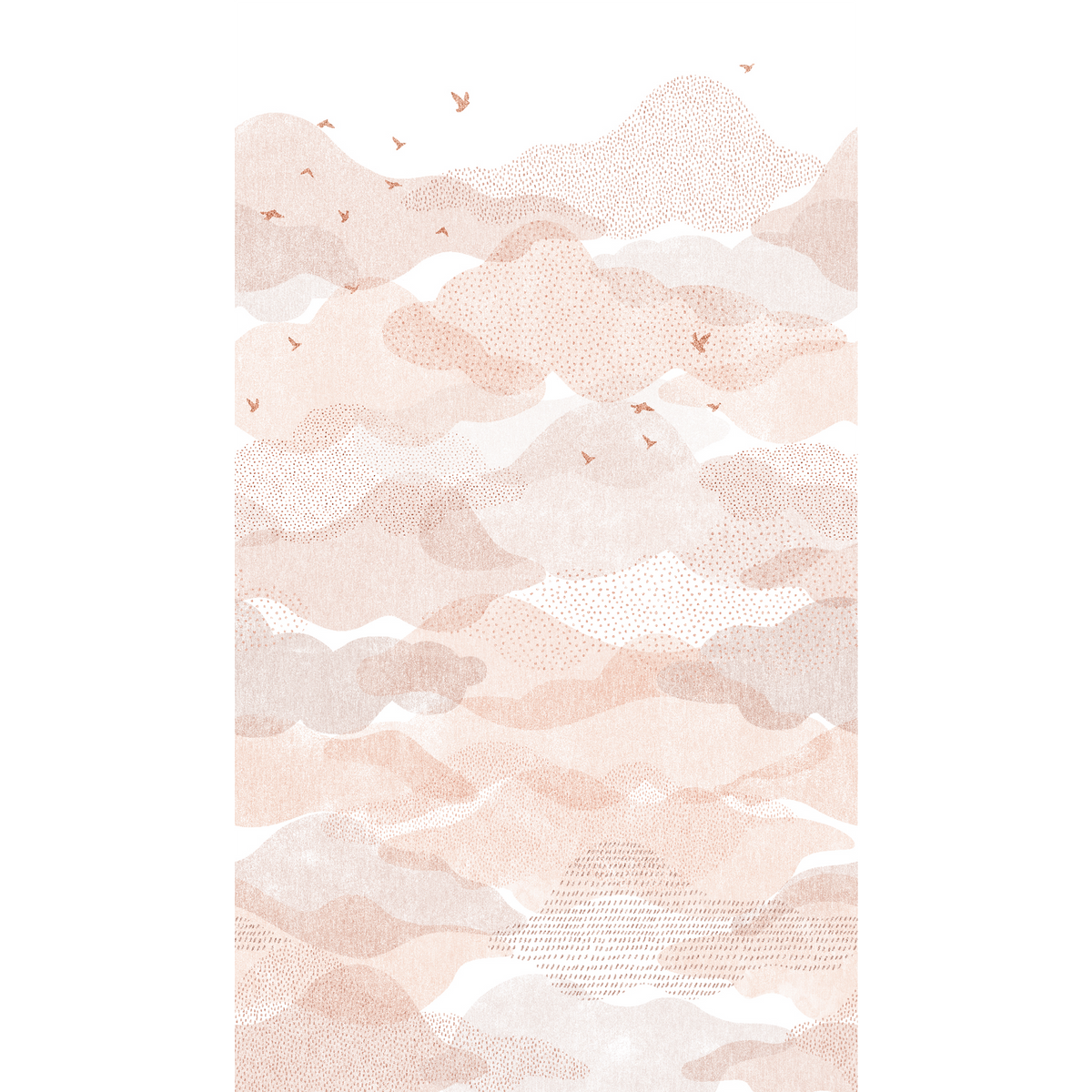 4MURS Papier peint panoramique L Nebula Rose poudré Satiné