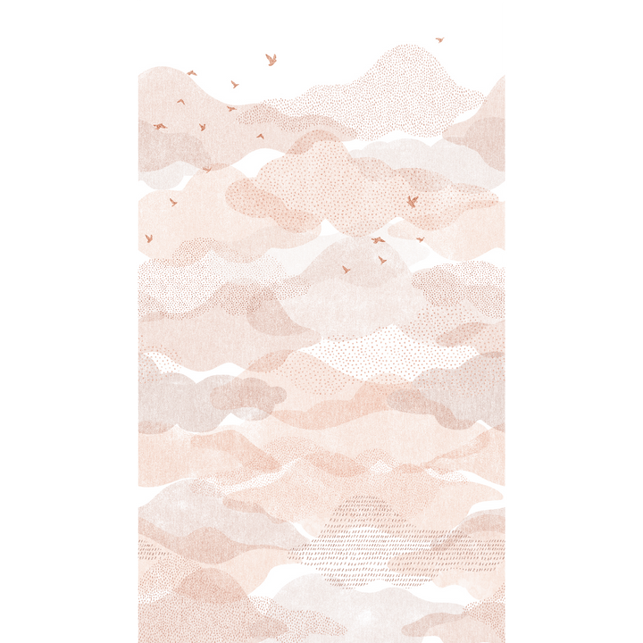 4MURS Papier peint panoramique L Nebula Rose poudré Satiné