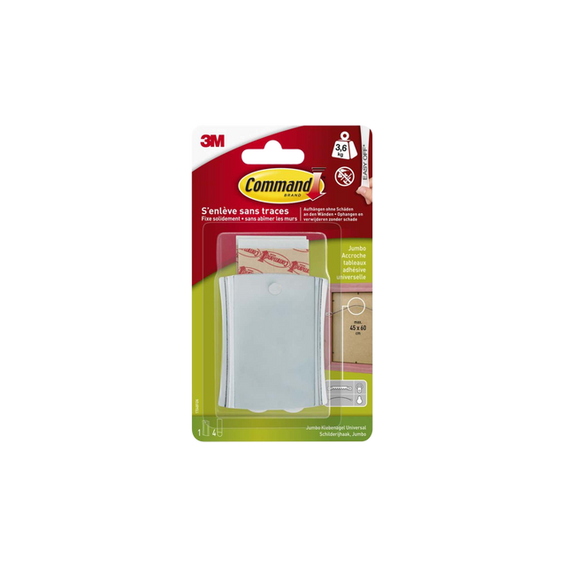 3M Fixation murale ACCROCHE CADRE TETE A CLOU MOYEN MODELE gris