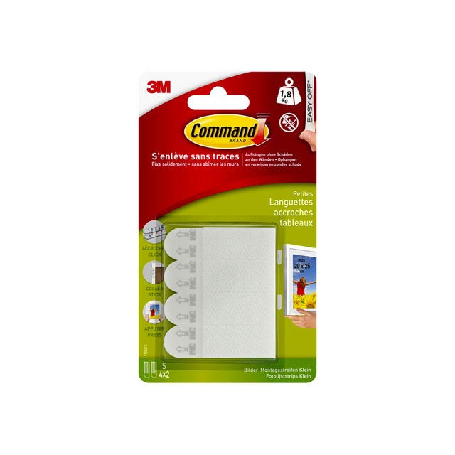 3M Fixation murale LANGUETTES TABLEAU PETIT MODELE blanc