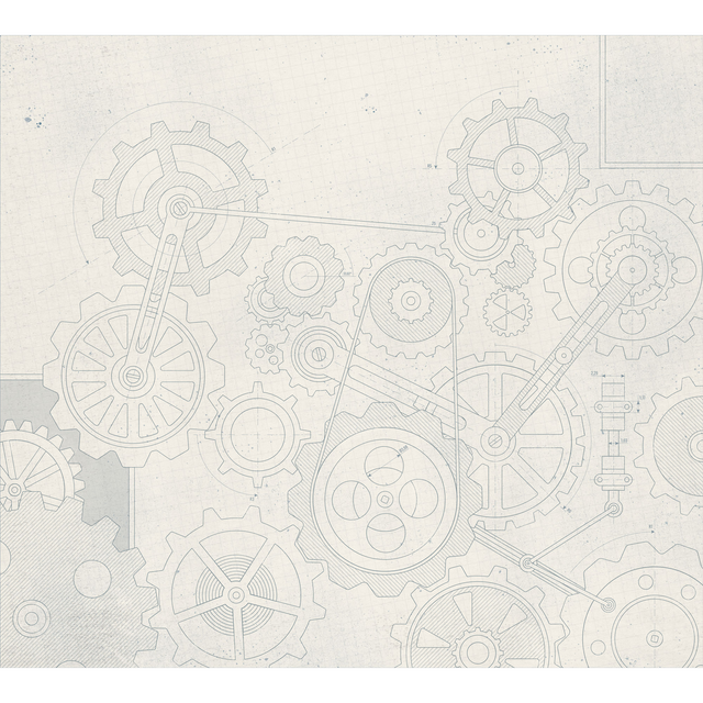 4MURS Papier peint panoramique XL ENGRENAGES 300 x 270 cm