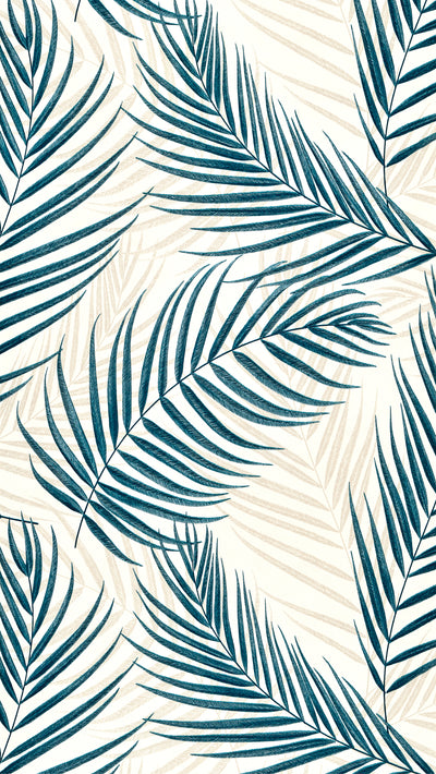 Papier peint intissé Bertille Bleu paon