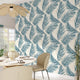 Papier peint intissé Bertille Bleu paon