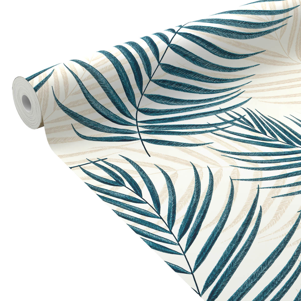 Papier peint intissé Bertille Bleu paon