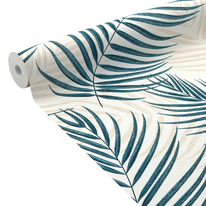 Papier peint intissé Bertille Bleu paon