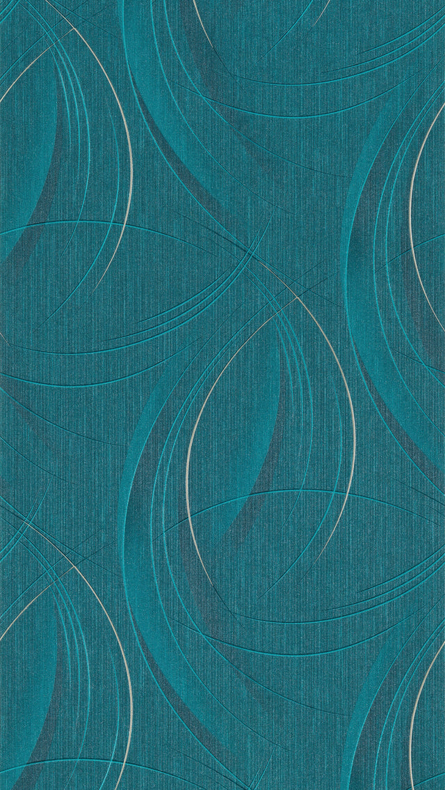 Papier peint intissé FRISSON coloris bleu paon