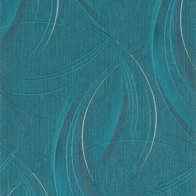 Papier peint intissé FRISSON coloris bleu paon