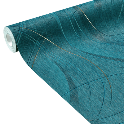 Papier peint intissé Frisson Bleu paon