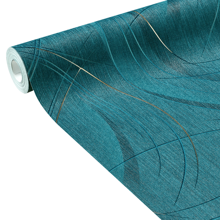 Papier peint intissé Frisson Bleu paon