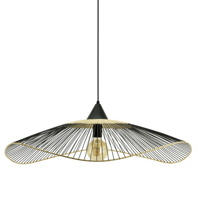 Suspension Vagala rattan Noir