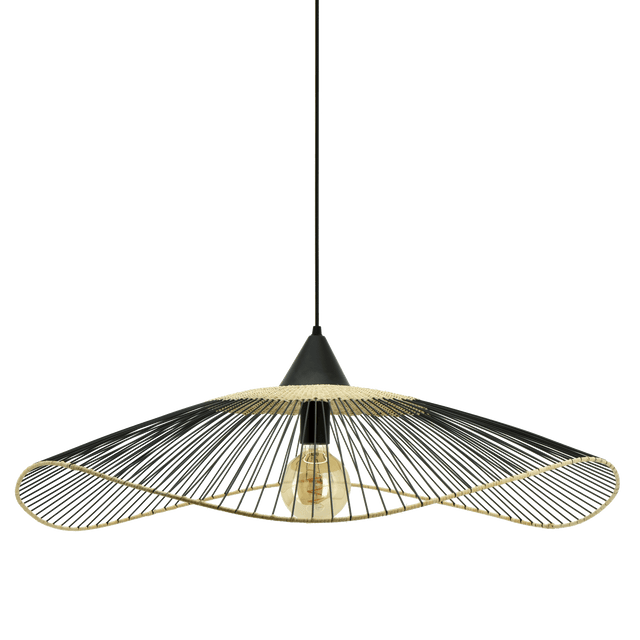 Suspension VAGALA RATTAN coloris noir 14 x 80 cm