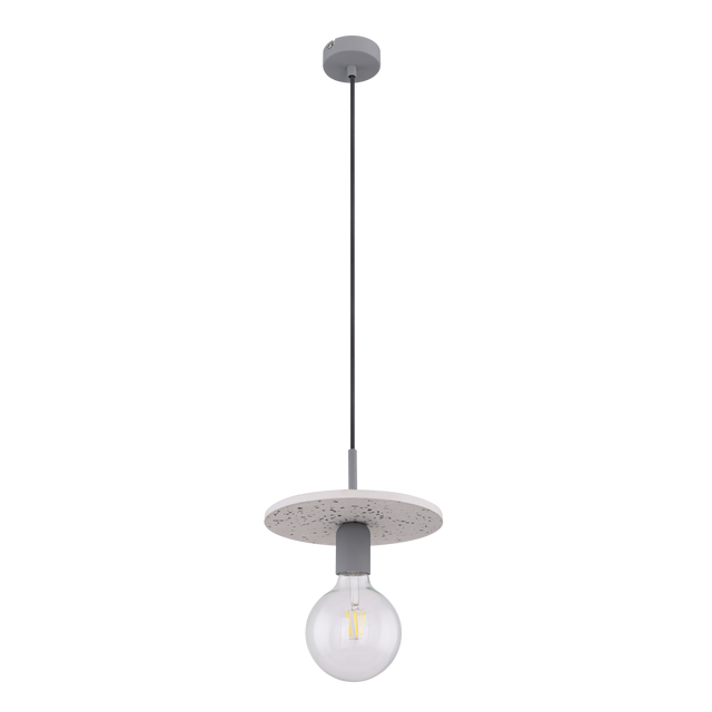 Suspension EDMUND coloris gris et blanc 23 cm