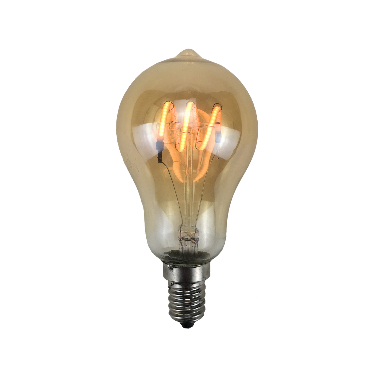 Ampoule Led globe ambré filament 25w e14 Jaune