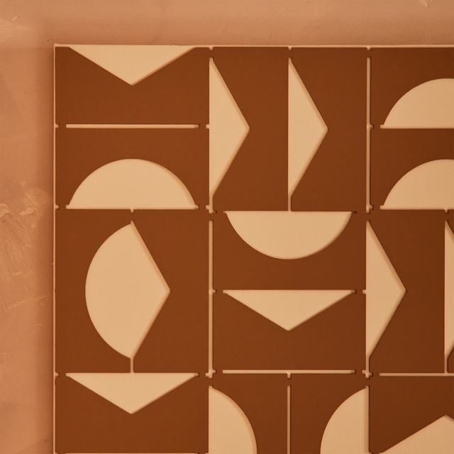 4MURS Tableau LEIKA bicolore terracotta sur blanc cassé